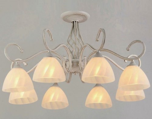 Люстра потолочная восьмирожковая Мелодия Света Е27 Белая P6418/8 WT фото Люстра потолочная восьмирожковая Мелодия Света Е27 Белая P6418/8 WT картинка